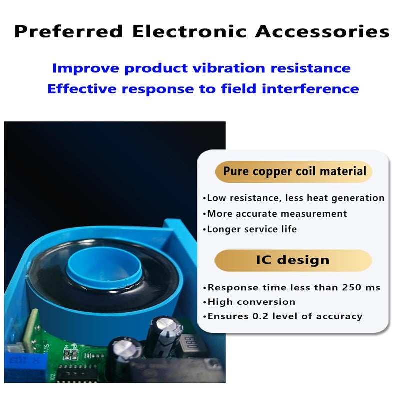 FEARLIE AC Current Transmitter,Hall DC Sensor,Output to PLC or Instrument,High Precision Perforated Sensing Current 0-50V-420mA - Image 5